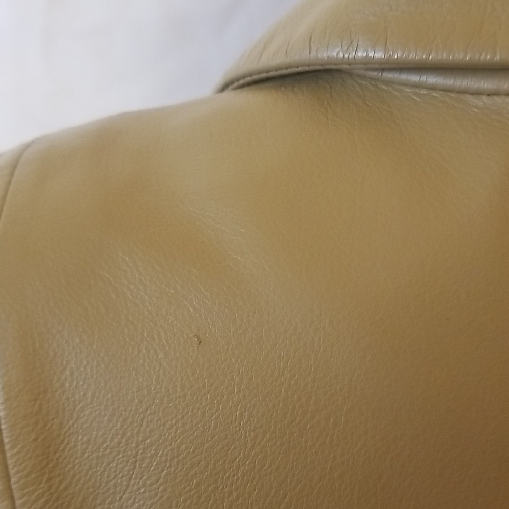 Colebrook 100% Leather Classic Tan Warm Long Button Down Coat Jacket Neutral - M - Picture 14 of 16